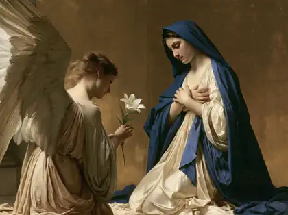 Gabriel's Lily in Warm Ochre Light – Bouguereau-Inspired Academic Art · Landscape