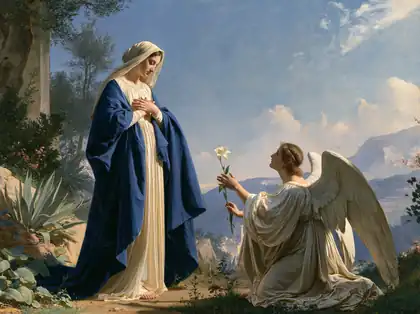 Gabriel's Lily in the Open Valley Clearing – Bouguereau-Inspired Academic Art · Landscape