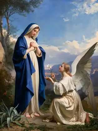 The Lily Greeting beside the Cypress – Bouguereau-Inspired Academic Art · Portrait