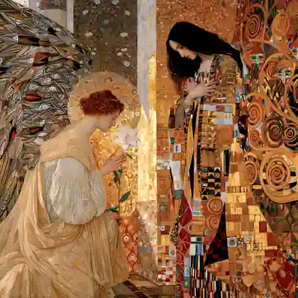 The Angel's Message in Copper and Gold – Golden Secession Art · Square