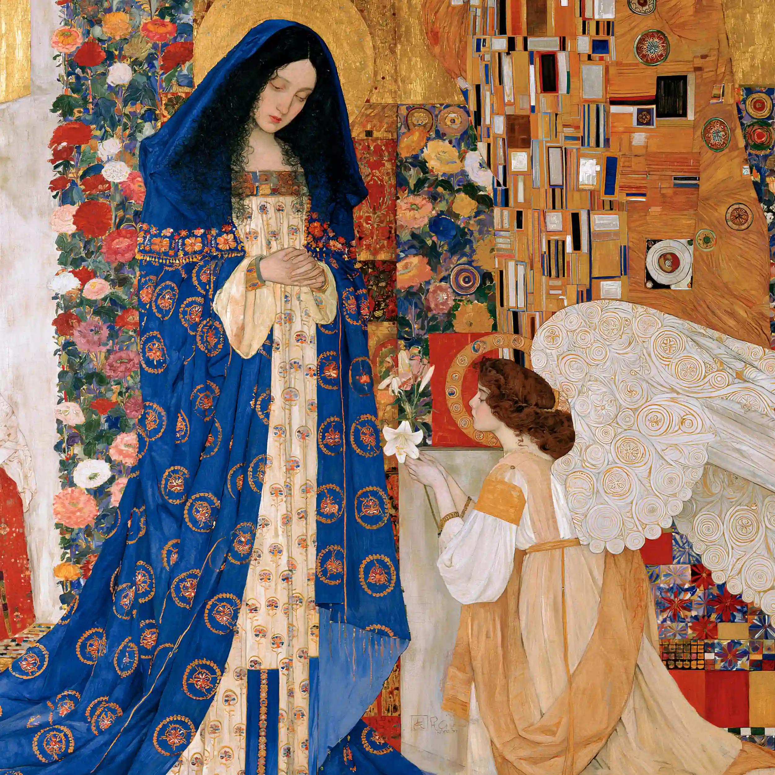 Gabriel's Lily in the Rose Garden – Golden Secession Art · Square