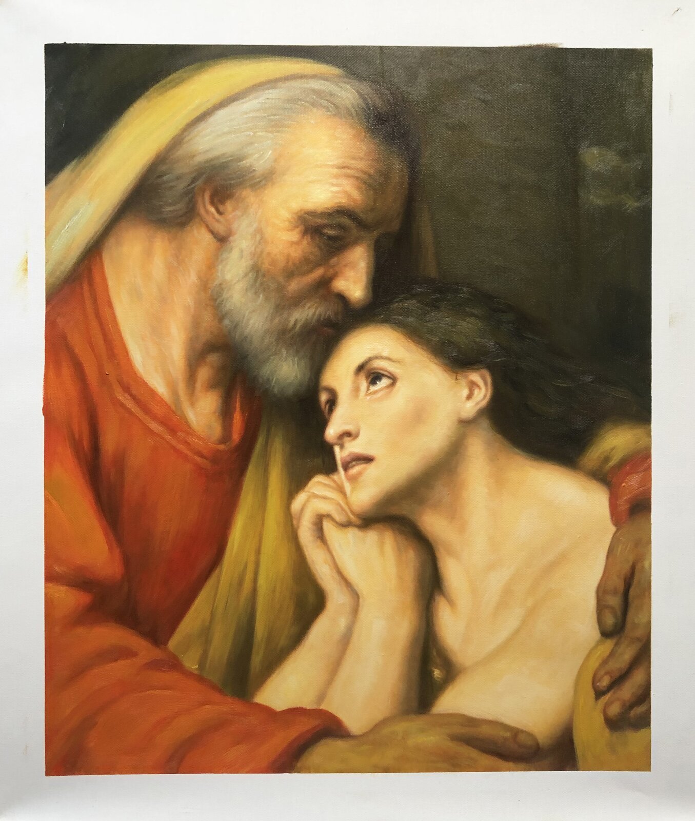 Exemple de peinture biblique réalisée à la main à l’huile